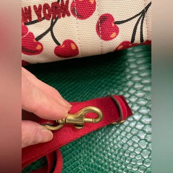 Coach Cargo Cherry Print Canvas Tote Bag NWT - Picture 9 of 13
